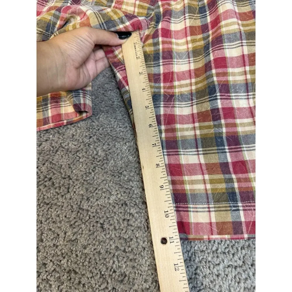 Brooks Brothers Shorts Mens 34 Multicolor Madras Plaid Chino Cotton 11 In Inseam